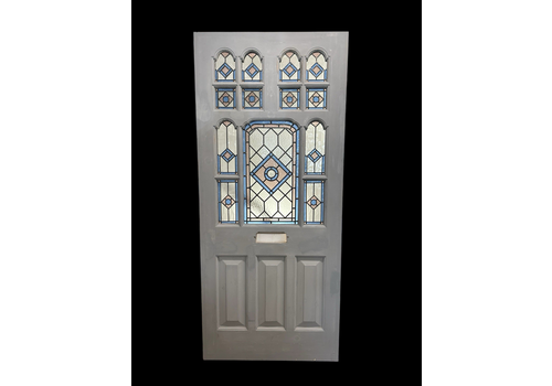 Large Edwardian Stained Glass Front Door Old Antique Period Reclaimed Refurb