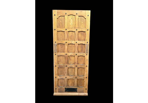 Solid Oak Front Door Old Antique Period Reclaimed Glass Cast Iron Refurbished