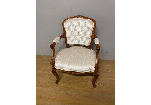 Solid Walnut Louis Quinze Style Armchair Circa 1900
