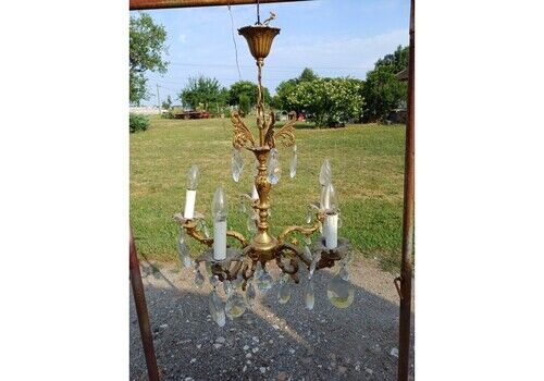 19th Century Bronze And Tassel Chandelier