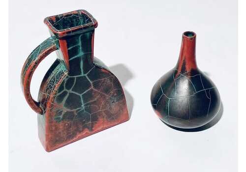 Paul Dresler Matching Ceramic Vase Set / 1940s 1950s Vintage Grootenburg Krefeld Wgp