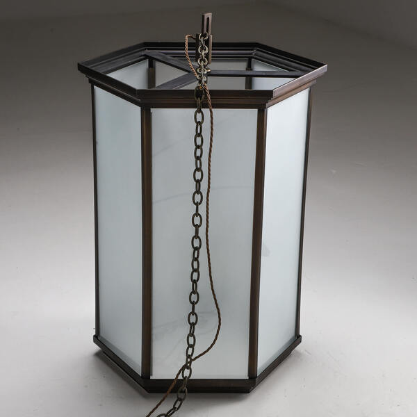 Massive Hexagonal Bronzed Lantern photo Lighting