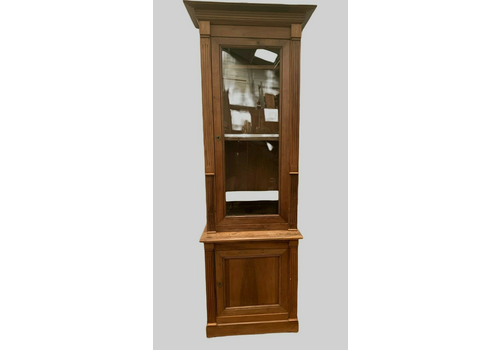 20th Century Solid Walnut Directory Style Two Body Display Case
