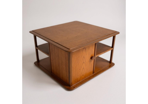 Mid Century Modern Nathan Pandora Teak Rotating Coffee Table