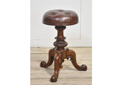 Walnut Adjustable Piano Stool