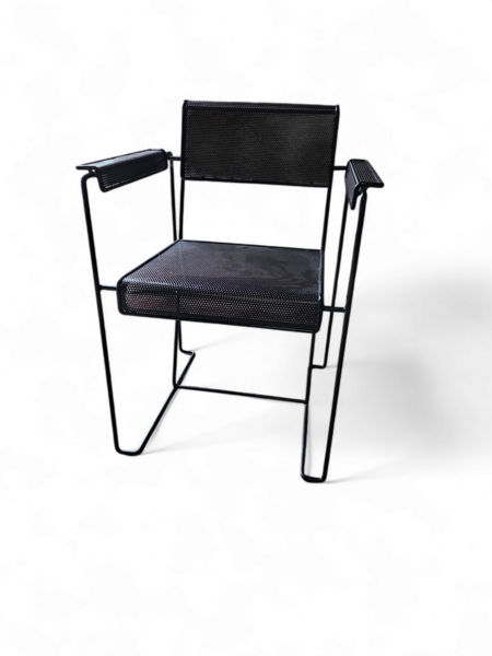 Minimalist Steel Perforated Chairs / Netherlands 1970s | Vinterior