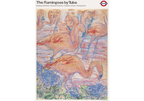 Tfl The Flamingoes By Tube Golders Hill Park" Original Vintage Poster"