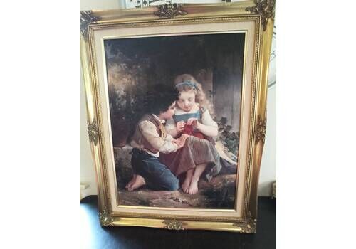 A Vintage Framed Print Of The Artwork Of Emile Munier In 1874. 
