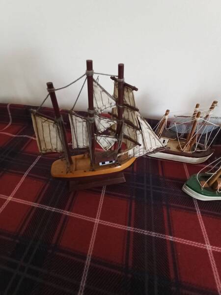 Set Of 4 Model Sailing Ships. Good Condition. photo for sale