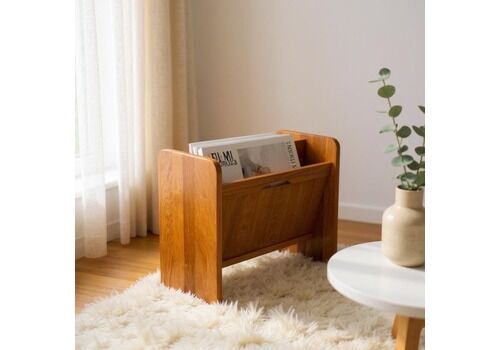 Danish Midcentury Teak Magazine Or Album Rack By Fbj Mobler C.1970/80s