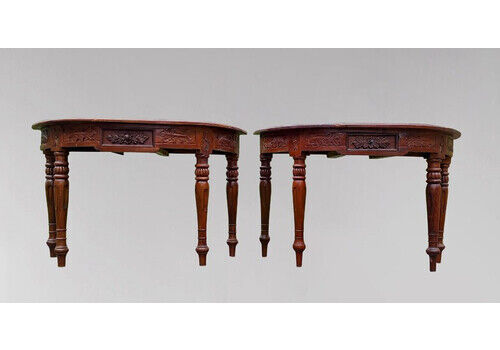 Pair Of Louis XVI Style Half Moon Consoles