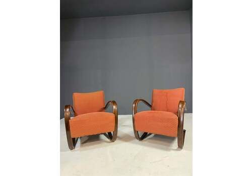 Pair Of H269 Lounge Chairs By Jindřich Halabala, Czechoslovakia, 1930s