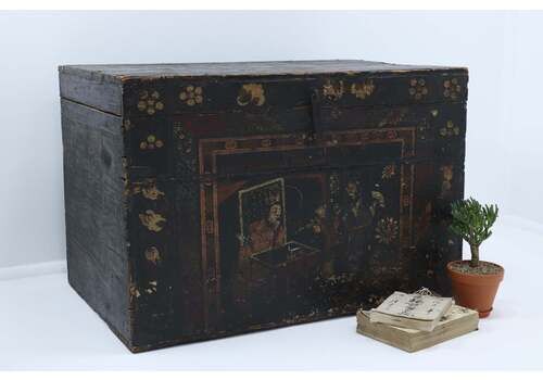 Mid 19th Century Shanxi Region Black Opera Chest