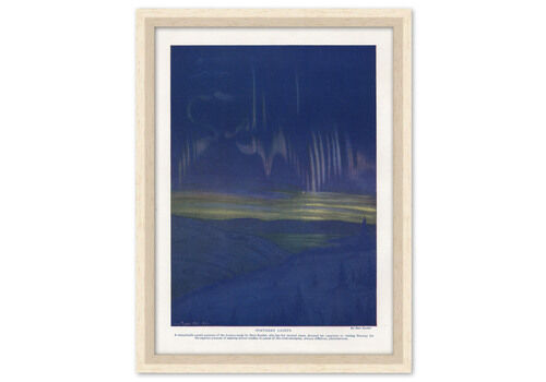“Northern Lights”, Framed 1912 Chromolithograph
