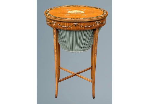 Antique Painted Satinwood Work Table