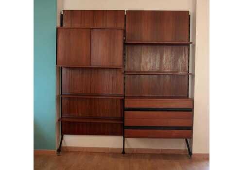 Urio Modular Wall System By Ico And Luisa Parisi For Mim 1957, Two Module Bookcase, Italy, 1960s