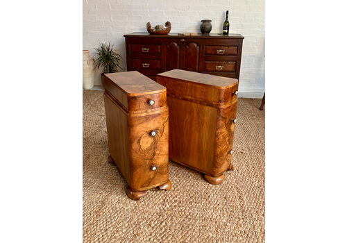 Quality Figured Walnut Bedside Cabinet/Night Stand