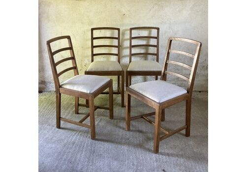Set Of 4 Heals Oak Dining Chairs
