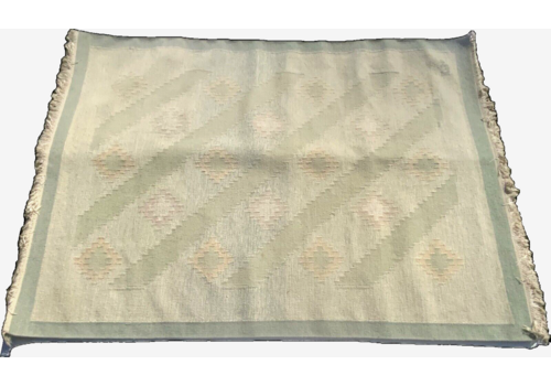 Swedish Wool Rug Flat Weave Kilim Rölakan By Lm, Pistachios 1960 Large 240x170cm