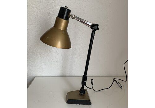 Vintage 1950s Industrial Lamp Super Chrome Champagne   55 Cm