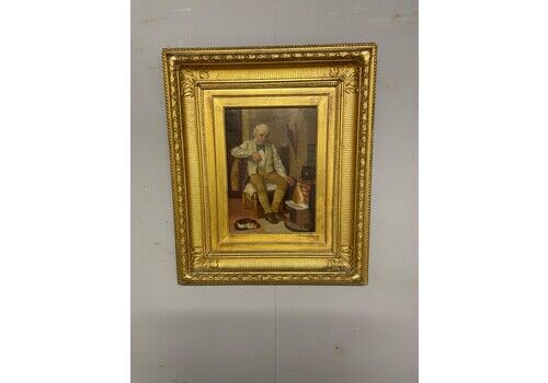 C19th English School Oil On Canvas Initialled Ca