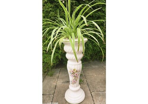 Jardinière Ornamental Plant Stand With Floral Decoration