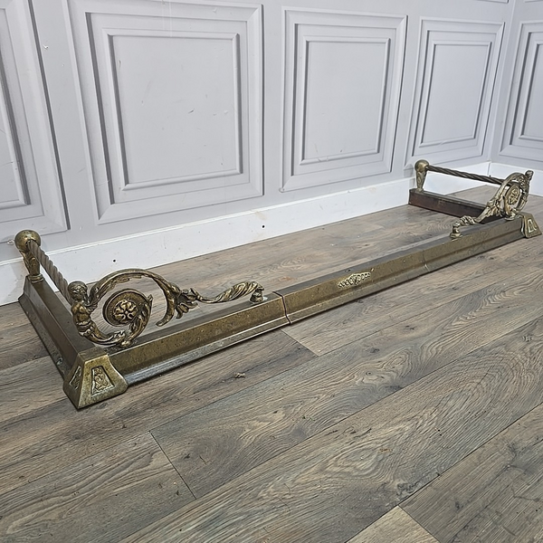 Antique Extending Fireplace Fender Kerb Hearth Fire Side Ornate Cherub Scrolls photo furniture