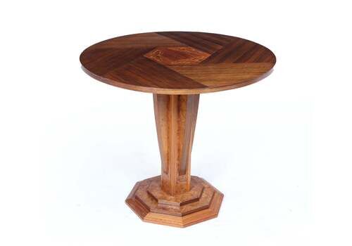 Art Nouveau Pedestal Table Signed Gus