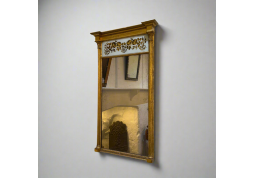 Late Regency Gilt Pier Glass Mirror With Eglomise Decoration Circa 1825