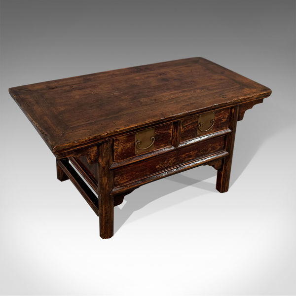 Antique Coffee Magazine Low Table With Storage Drawers Oriental