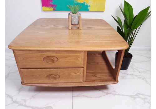 Mid Century Ercol Pandora Coffee Table Solid Elm Blonde Vintage Retro Restored