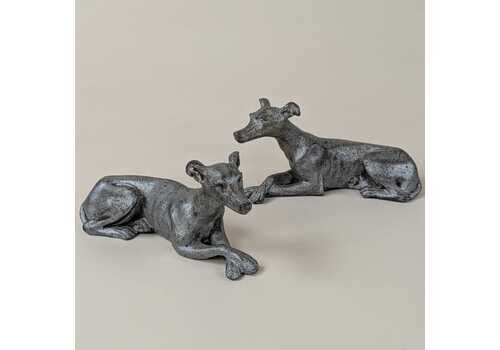 Art Deco French Spelter Greyhound Dog Figurines Statue Pair Salvage Figures Dog Lover Curiosity Cabinet