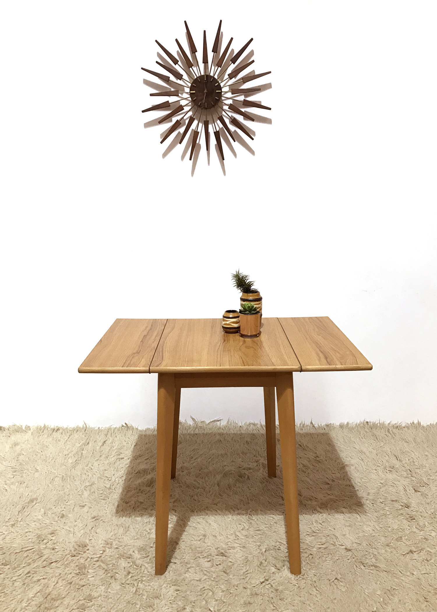 50s Stylish Original Vintage Retro Small Formica Kitchen Drop Leaf Table Vinterior