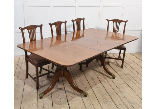 Regency Mahogany Twin Pillar Dining Table