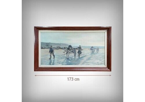 Large Painting “Les Goémoniers” By A. Le Guen – 1969