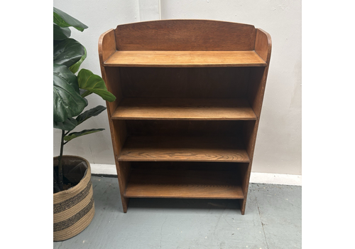 Art & Crafts Slim Oak Open Bookcase