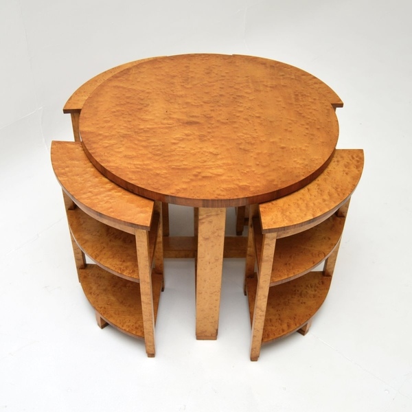 Art Deco Birds Eye Maple Nesting Coffee Table photo furniture