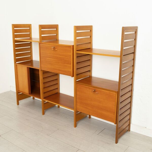 Midcentury Ladderax Modular Teak Bookcase System C.1975 photo for sale