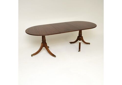 Antique Regency Style Mahogany Brass Inlaid Extending Dining Table