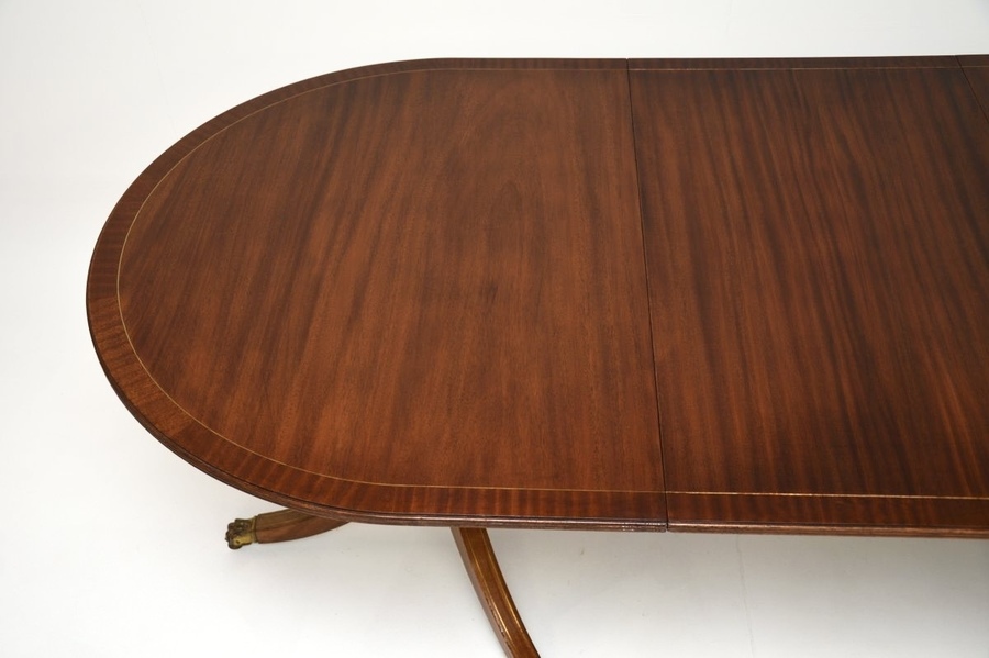 Antique Regency Style Mahogany Brass Inlaid Extending Dining Table photo 1229.0