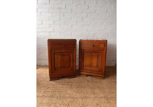 Pair Of Marble Top Bedside Tables
