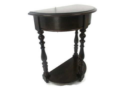Carved Wooden Wall Hallway Console Side Table Half Moon Vintage