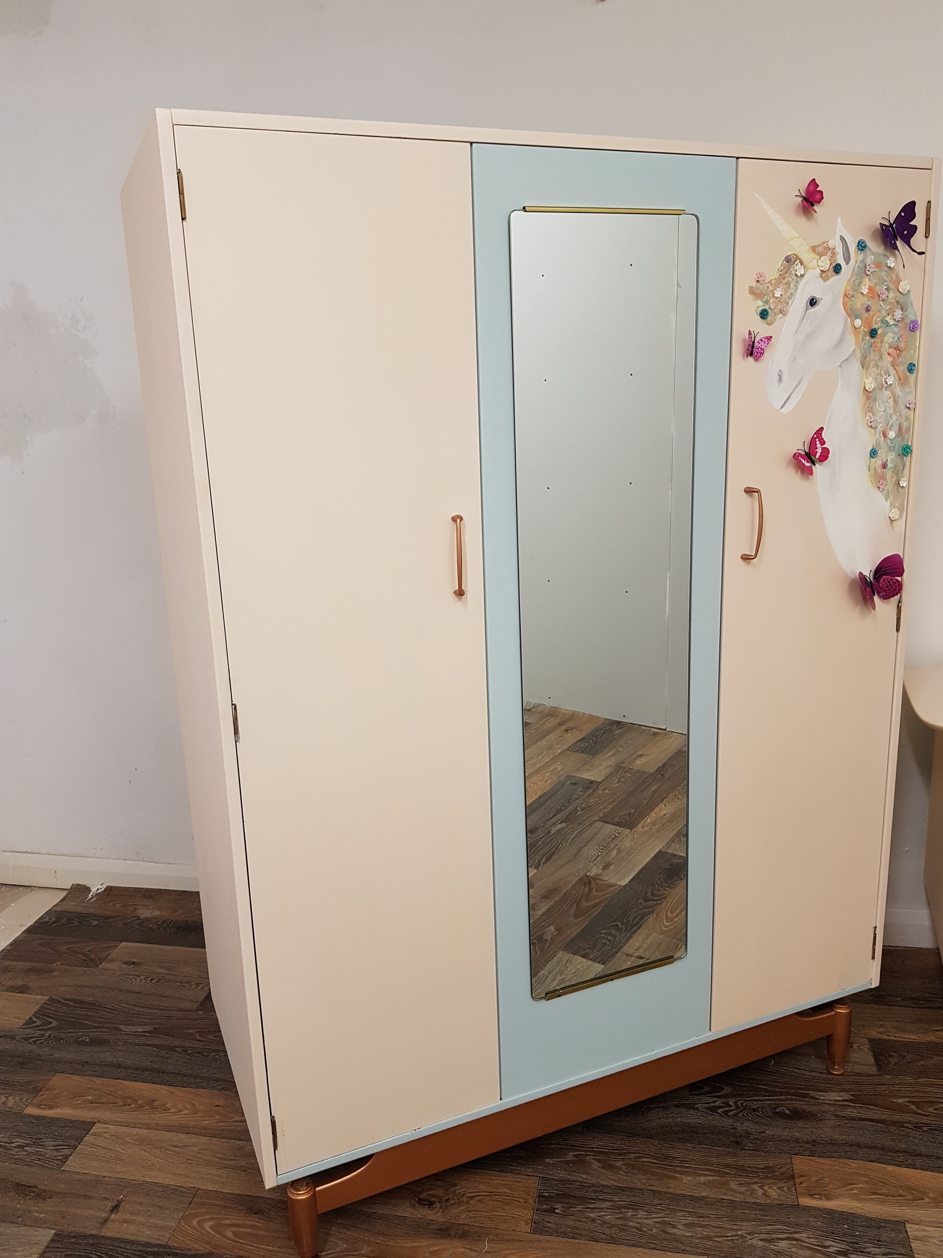 Vintage G Plan 1960 S Triple Wardrobe With Bi Fold Doors And Full Length Mirror