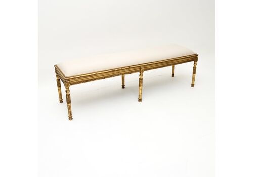 Antique French Carved Gilt Wood Stool