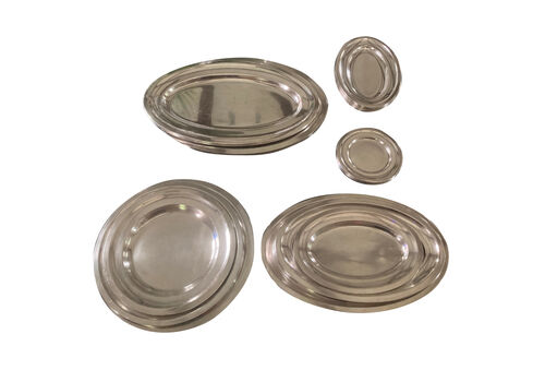 A Large Collection Of Twenty Three Silver Serving Platters