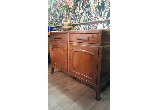 Solid Oak Art Deco 2 Drawer Over 2 Door Sideboard
