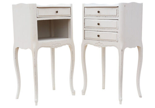 Vintage Pair Of White Painted Bedside Tables – Quality Nightstands