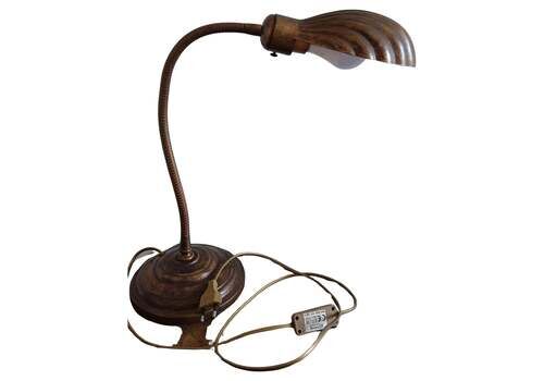 Table Lamp Shell Bronze Italy Middle Century Modern