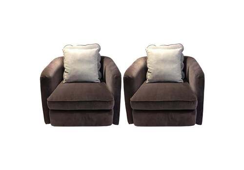 Purple Velvet Armchairs By Arketipo