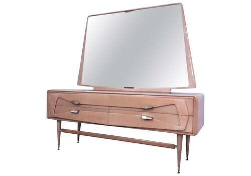 Italian Mid Century Maple Dresser With Mirror Attr. To Silvio Cavatorta, 1950s